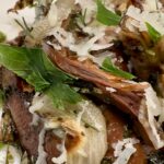 wątróbka z pieczonymi boczniakami